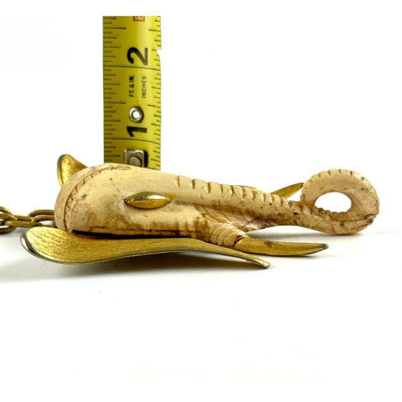 Vintage 1970's Luca Razza Elephant Necklace Oversized Statement Estate Piece - Picture 10 of 11